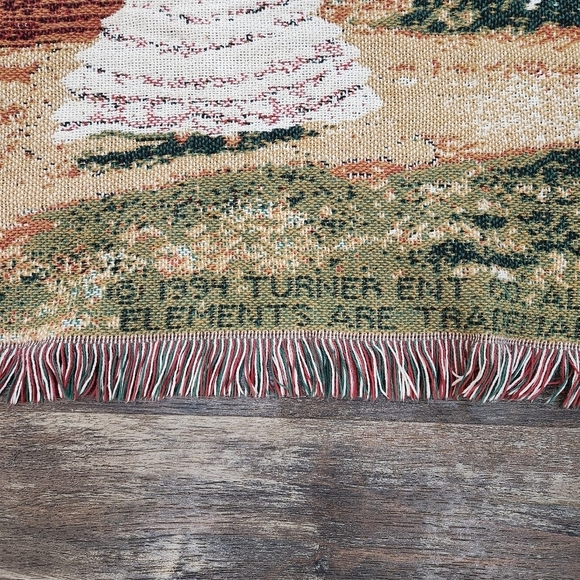 VINTAGE Gone With The Wind Jacquard Throw "Scarlett At Tara” Cotton Chatham - Picture 5 of 7